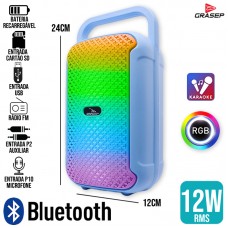 Caixa de Som Bluetooth D-S3210 Grasep - Azul